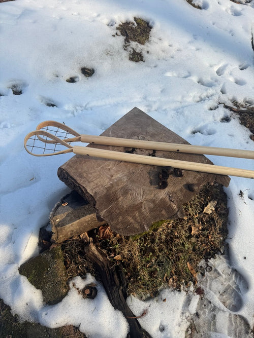 Traditional Cherokee Stickball Sticks – Handmade Split Shaft Hickory or Ash Pair