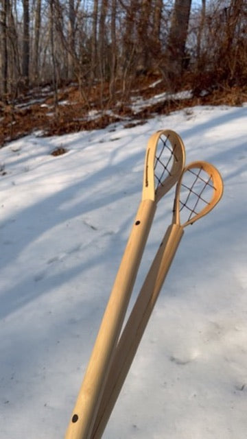 Traditional Cherokee Stickball Sticks – Handmade Split Shaft Hickory or Ash Pair