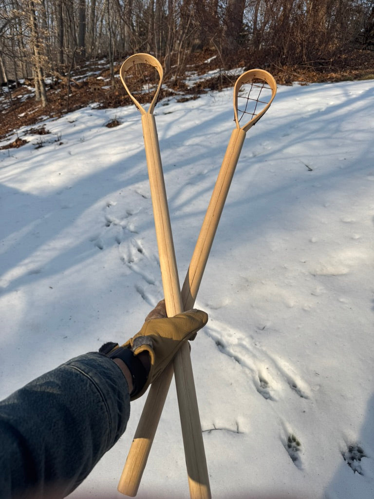 Traditional Cherokee Stickball Sticks – Handmade Split Shaft Hickory or Ash Pair