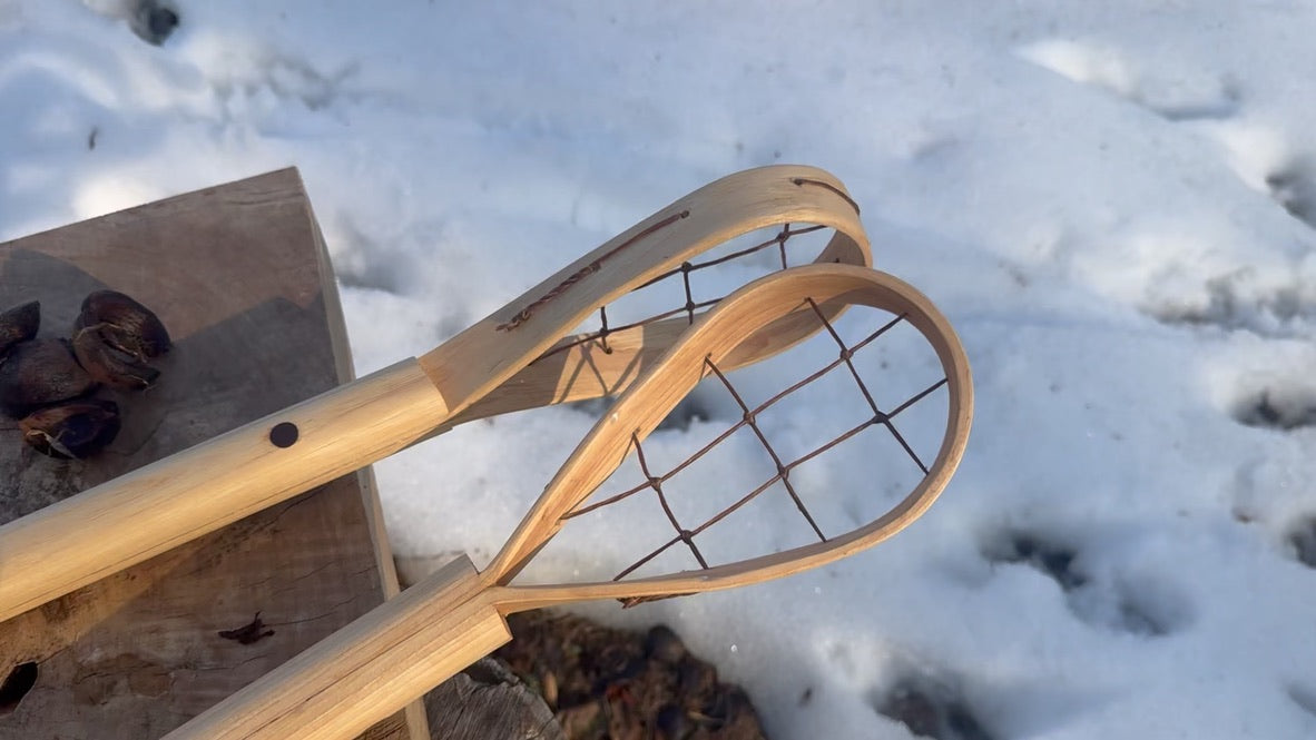 Traditional Cherokee Stickball Sticks – Handmade Split Shaft Hickory or Ash Pair