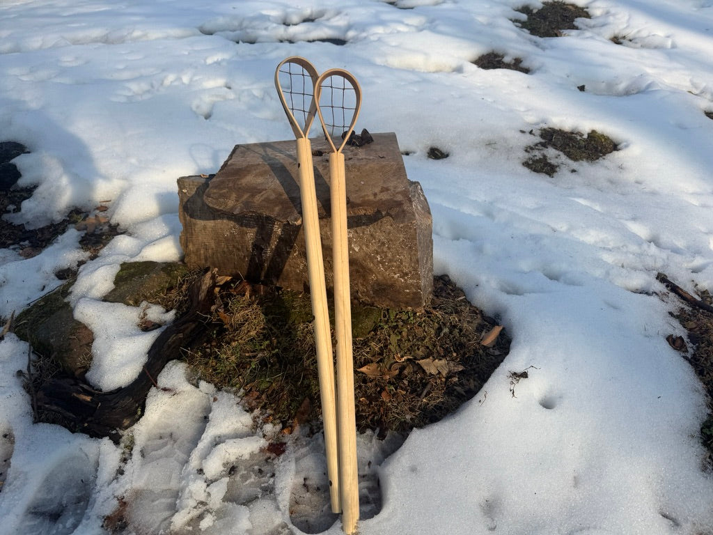 Traditional Cherokee Stickball Sticks – Handmade Split Shaft Hickory or Ash Pair